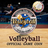Sports Volleyball - Official Game Challenge Coin Double Tin Set and Bonus Polishing Cloth