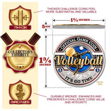 Sports Volleyball - Official Game Challenge Coin Double Tin Set and Bonus Polishing Cloth