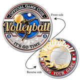 Sports Volleyball - Official Game Challenge Coin Double Tin Set and Bonus Polishing Cloth