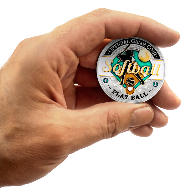 Sports Softball Official Game Challenge Coin