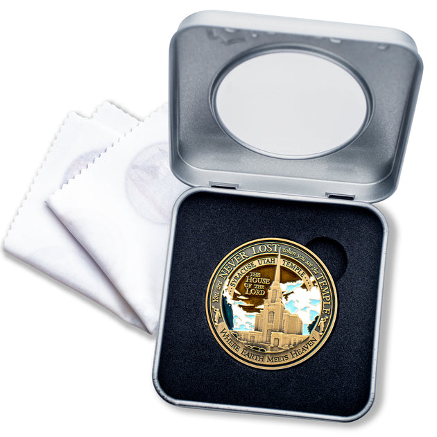 Syracuse Utah LDS Temple Medallion - Tin Gift Box