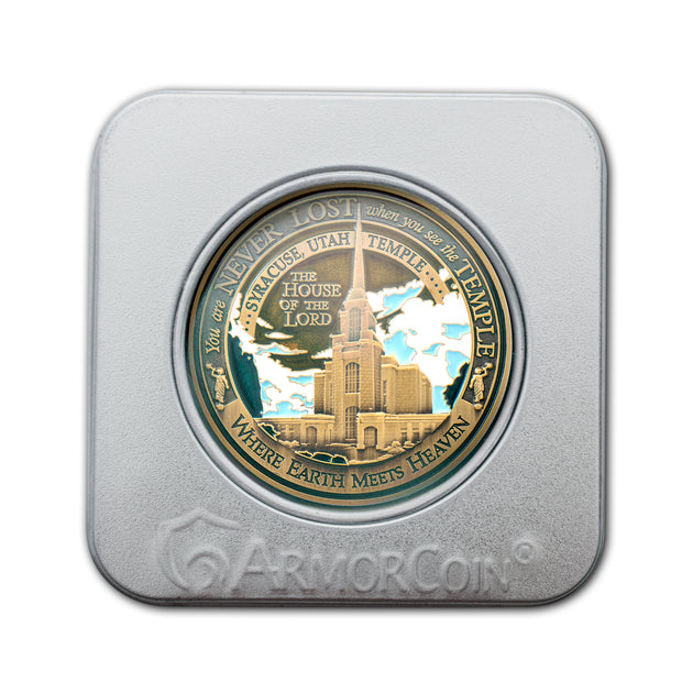 Syracuse Utah LDS Temple Medallion - Tin Gift Box