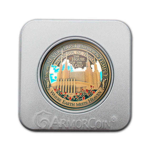 Washington DC LDS Temple Medallion - Tin Gift Set