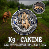 Law Enforcement K9 Canine Challenge Coin - Bloodhound Double Coin Tin Box Set