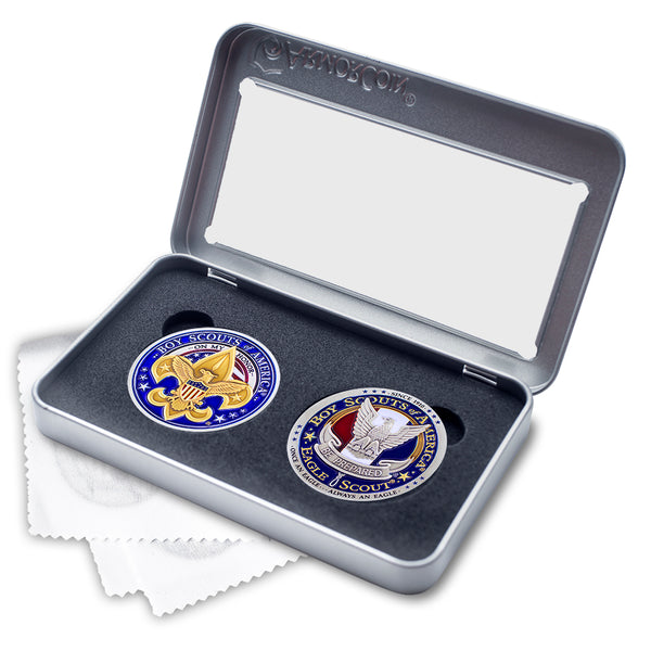 Eagle Scout Medallion AND Boy Scout Medallion in Deluxe Display