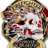 Thin Red Line Fire Fighter Challenge Coin · FireFighter Skull Coin