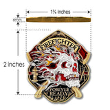 Thin Red Line Fire Fighter Challenge Coin · FireFighter Skull Coin
