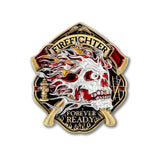 Thin Red Line Fire Fighter Challenge Coin · FireFighter Skull Coin