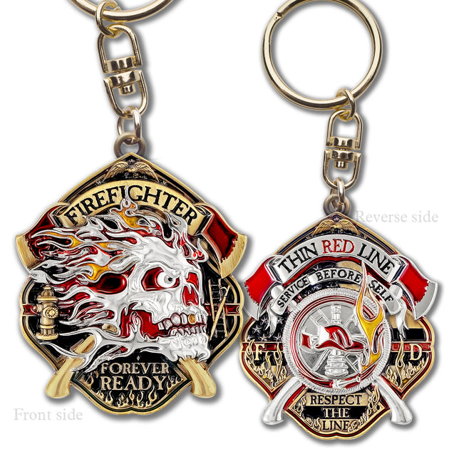 Thin Red Line Fire Fighter Key Chain · FireFighter Skull Key Chain