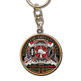 Thin Red Line Fire Fighter Forever Key Chain · FireFighter Skull Keytag