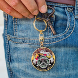 Thin Red Line Fire Fighter Forever Key Chain · FireFighter Skull Keytag