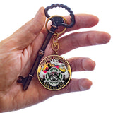 Thin Red Line Fire Fighter Forever Key Chain · FireFighter Skull Keytag