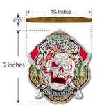 Wildland Fire Fighter Skull Challenge Coin · FireFighter Skull Coin