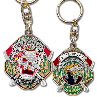 Wildland Fire Fighter Key Chain · Wildland Firefighter Skull Key Chain