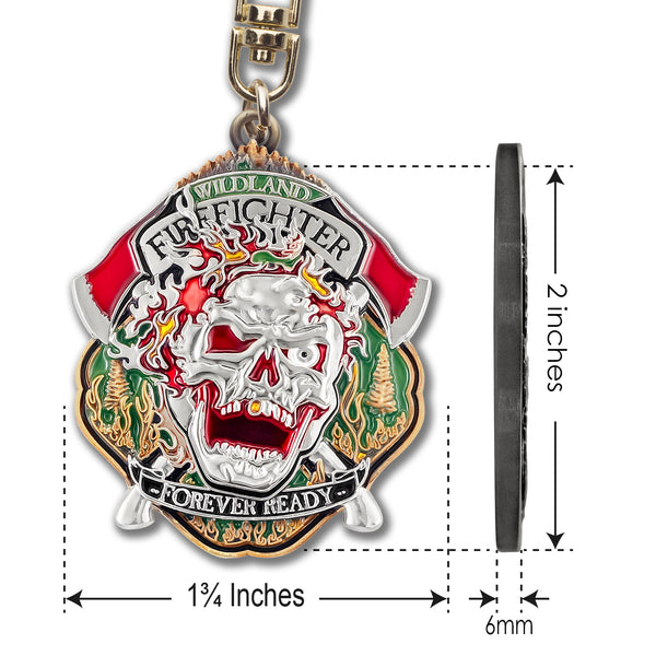 Wildland Fire Fighter Key Chain · Wildland Firefighter Skull Key