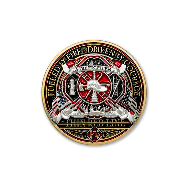 Thin Red Line Firefighter Forever Coin Tin Box Gift | Armor Coin