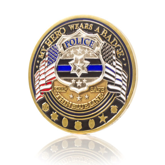 Law Enforcement Appreciation Challenge Coin · Police Officer Thank You Coin · Thin Blue Line Coin