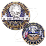 Police Thin Blue Line Flag Coin