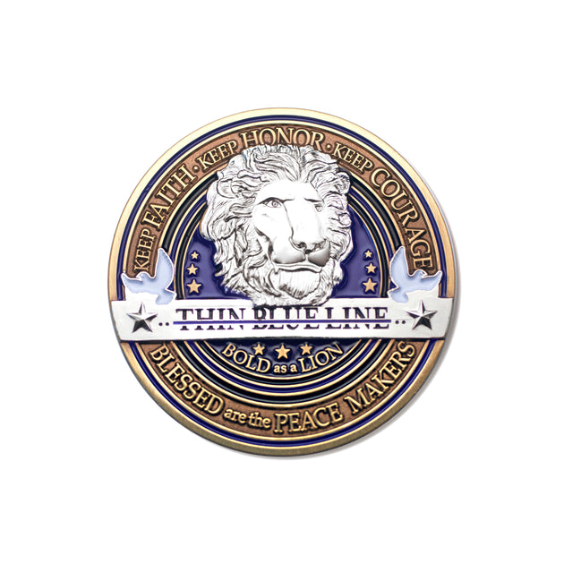 Police Thin Blue Line Challenge Coin