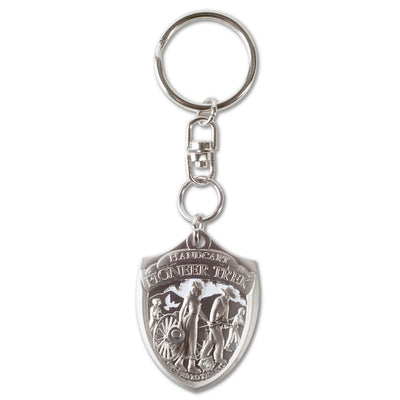 Silver shield Pioneer Trek key chain