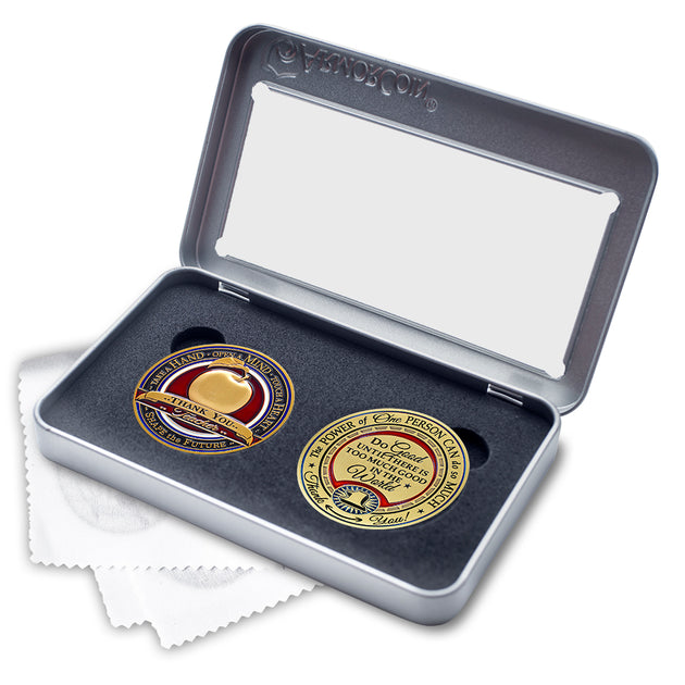 Teacher gift and Gratitude two Coin gift set