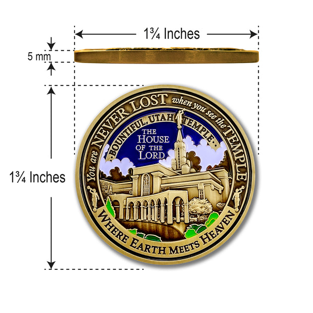 Temple Bountiful Utah LDS Medallions in Deluxe Display Tin Box - 2 coin set with bonus polishing cloth