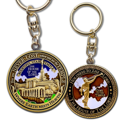 Temple Bountiful Utah LDS Medallion Gift Key Chain