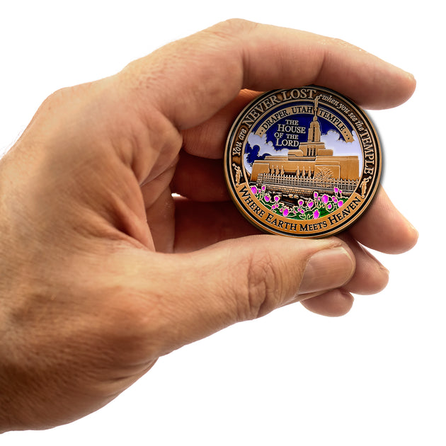 Temple Draper Utah LDS Medallion in Presentation Box with bonus polishing cloth
