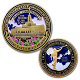 Temple Draper Utah LDS Medallions in Deluxe Display Tin Box - 2 coin set with bonus polishing cloth