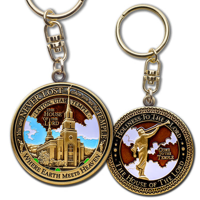 Temple Layton Utah LDS Medallion Gift Key Chain