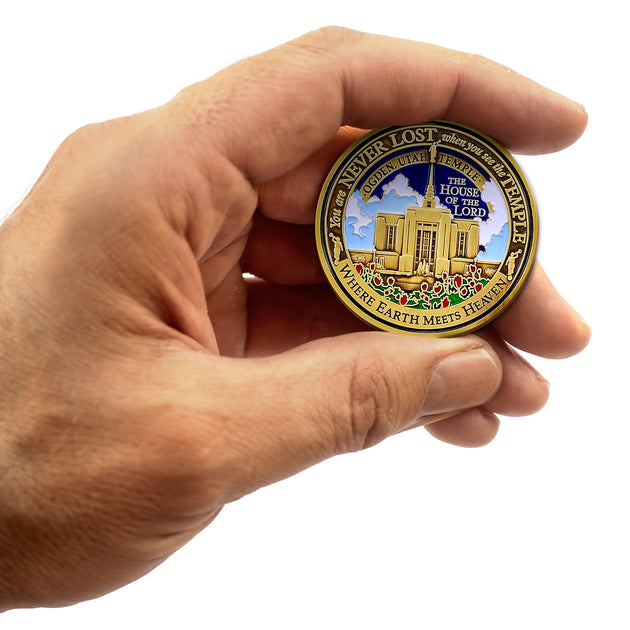 Temple Ogden Utah LDS Medallions in Deluxe Display Tin Box - 2 coin set with bonus polishing cloth