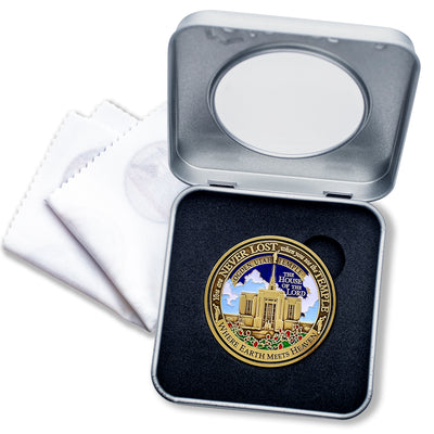 Temple Ogden Utah LDS Medallion in Presentation Box with bonus polishing cloth