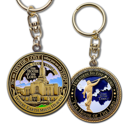 Temple Orem Utah LDS Medallion Gift Key Chain