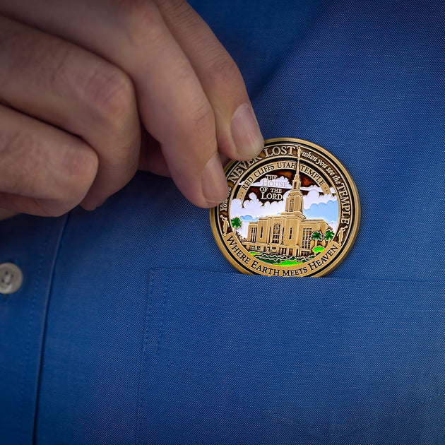 Temple Red Cliffs Utah LDS Medallion in Presentation Box with bonus polishing cloth