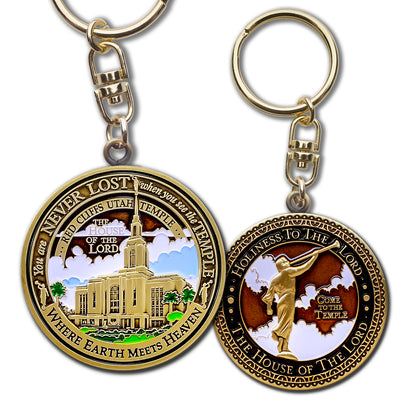 Temple Red Cliffs Utah LDS Medallion Gift Key Chain