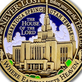 Temple Saratoga Springs Utah LDS Medallions in Deluxe Display Tin Box - 2 coin set with bonus polishing cloth