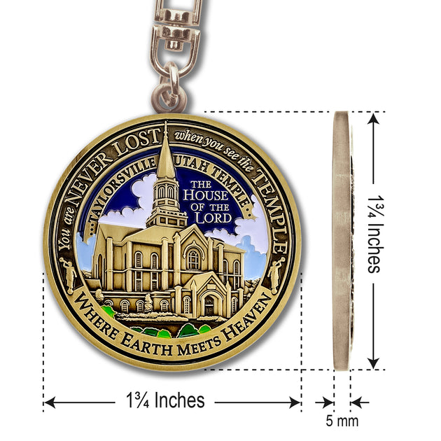 Temple Taylorsville Utah LDS Medallion Gift Key Chain