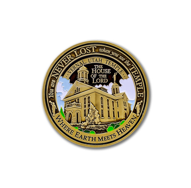 Temple Vernal Utah LDS Medallions in Deluxe Display Tin Box - 2 coin set with bonus polishing cloth