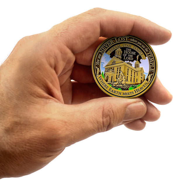 Temple Vernal Utah LDS Medallions in Deluxe Display Tin Box - 2 coin set with bonus polishing cloth