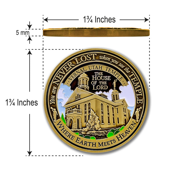 Temple Vernal Utah LDS Medallions in Deluxe Display Tin Box - 2 coin set with bonus polishing cloth