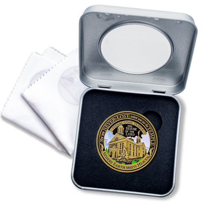 Temple Vernal Utah LDS Medallion in Presentation Box with bonus polishing cloth