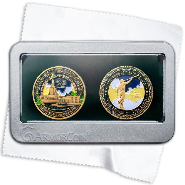 Idaho Falls Temple Double Medallion Gift Set