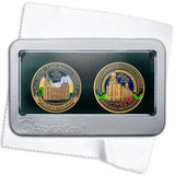 Salt Lake Temple and Logan Temple medallion gift set