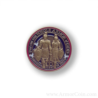 Armor of God Round Lapel Pin