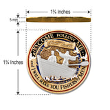 Come Follow Me - Feed My Sheep Medallion - Solid Bronze Coin with Fisherman and Shepherd Design, John 21:17, Matthew 4:19 Challenge Coin