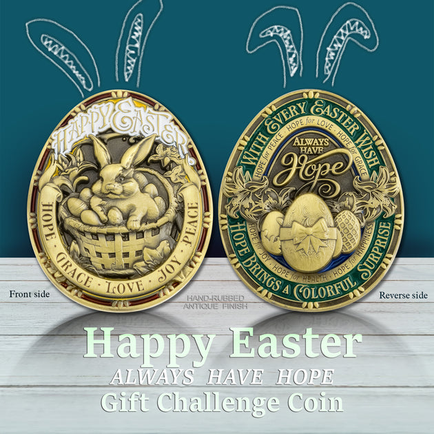 Easter Hope Solid Bronze Challenge Coin - Inspirational Collectible ...