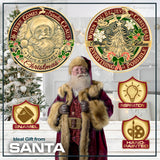 Santa Claus Christmas Challenge Coins 5 pcs  – 1.5 inch "Here Comes Santa” – “Always Believe” Message – Stocking Stuffer or Collector’s Keepsakes (5 Pack Edition)