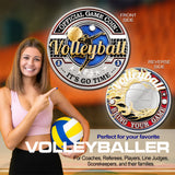 Sports Volleyball - Official Game Challenge Coin Double Tin Set and Bonus Polishing Cloth