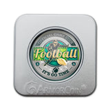 Sports Football Official Game Challenge Coin with Gift Tin Box and Bonus Polishing Cloth
