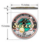 Sports Soccer Official Game Challenge Coin with Gift Tin Box and Bonus Polishing Cloth